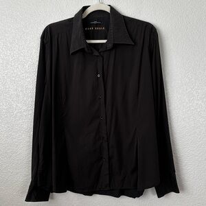 Mark Shale Cotton Blend Made in Italy Brown Button Down Women's Shirt, Size 16
